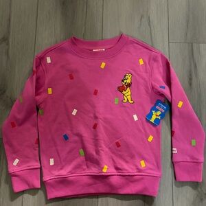 HARIBO Pink Kids Sweatshirt with Colorful Confetti and Bear Design